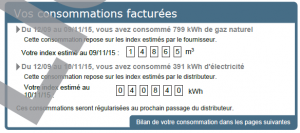 Consommations facturées