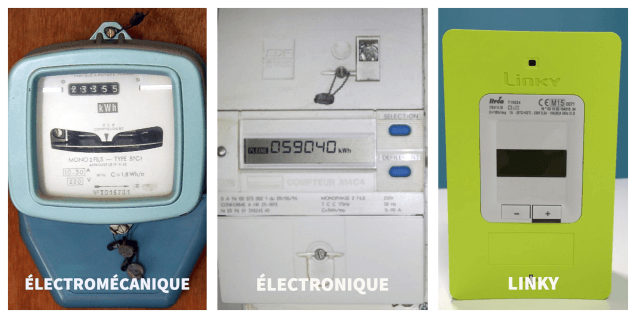 Trois compteurs à gaz